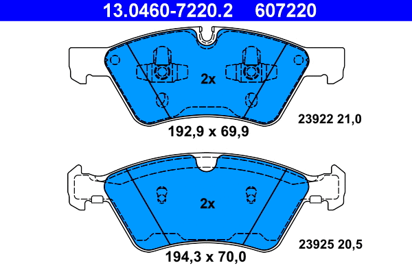 Brake Pad Set, disc brake (13.0460-7220.2)