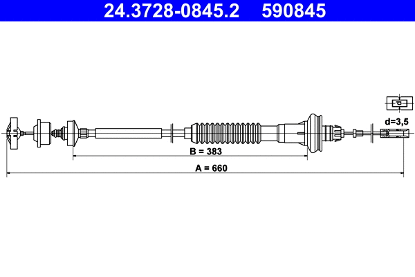 Cable Pull, clutch control (24.3728-0845.2)