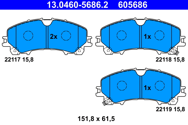 Brake Pad Set, disc brake (13.0460-5686.2)