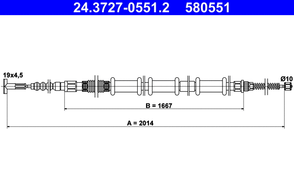 Cable Pull, parking brake (24.3727-0551.2)