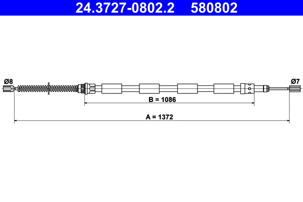 Cable Pull, parking brake (24.3727-0802.2)