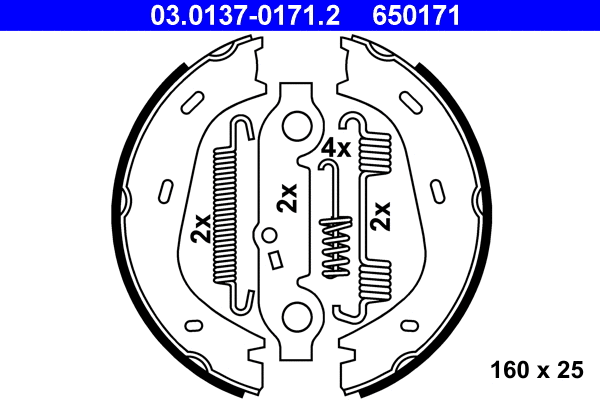 Brake Shoe Set, parking brake (03.0137-0171.2)