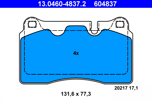 Brake Pad Set, disc brake (13.0460-4837.2)