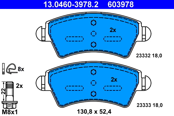 Brake Pad Set, disc brake (13.0460-3978.2)