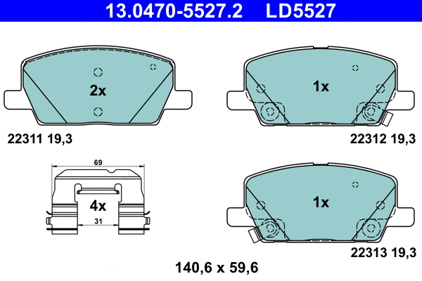 Brake Pad Set, disc brake (13.0470-5527.2)
