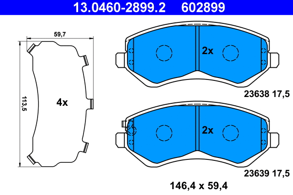 Brake Pad Set, disc brake (13.0460-2899.2)