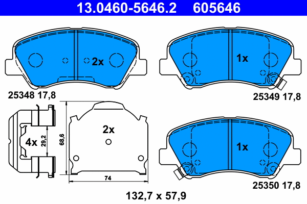 Brake Pad Set, disc brake (13.0460-5646.2)