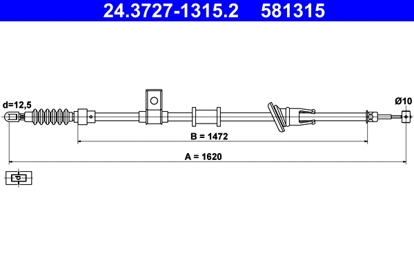 Cable Pull, parking brake (24.3727-1315.2)