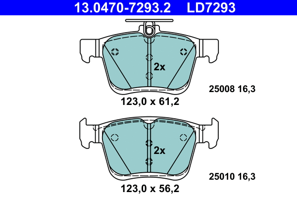 Brake Pad Set, disc brake (13.0470-7293.2)