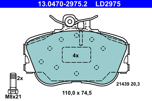 Brake Pad Set, disc brake (13.0470-2975.2)