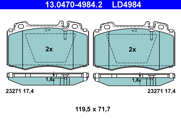 Brake Pad Set, disc brake (13.0470-4984.2)