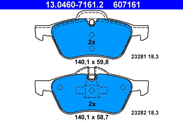 Brake Pad Set, disc brake (13.0460-7161.2)