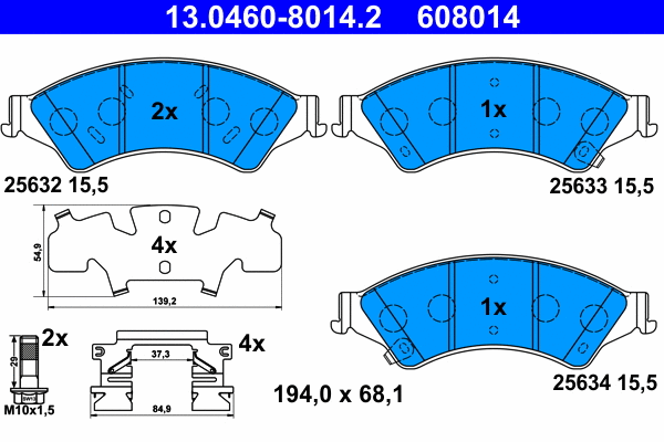 Brake Pad Set, disc brake (13.0460-8014.2)