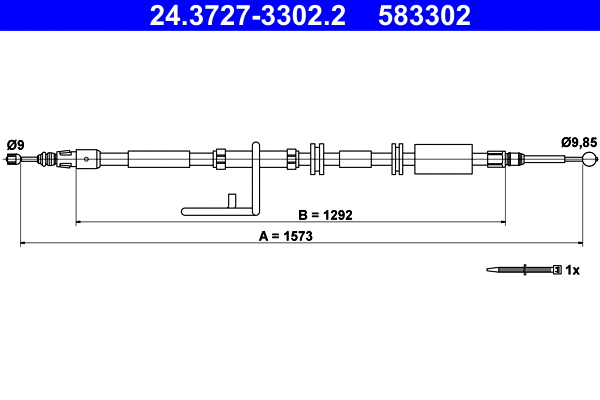 Cable Pull, parking brake (24.3727-3302.2)