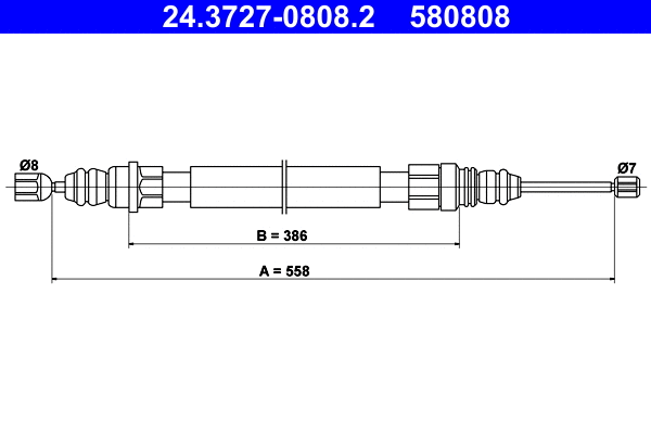 Cable Pull, parking brake (24.3727-0808.2)