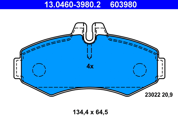 Brake Pad Set, disc brake (13.0460-3980.2)