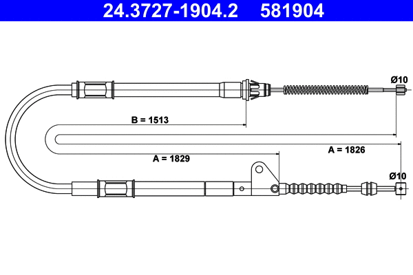 Cable Pull, parking brake (24.3727-1904.2)