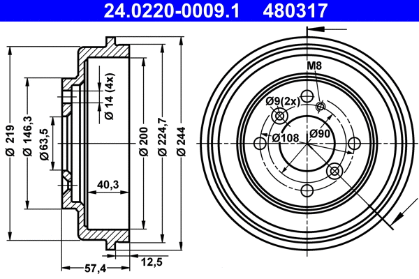 Brake Drum (24.0220-0009.1)