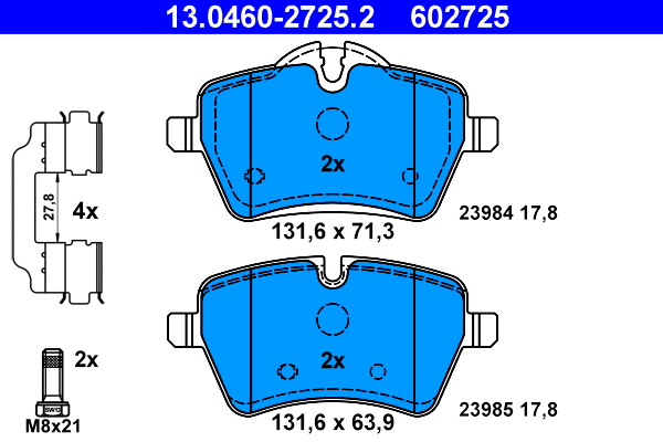 Brake Pad Set, disc brake (13.0460-2725.2)