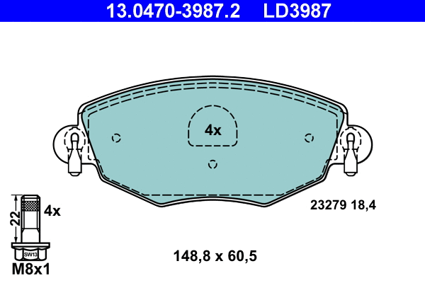 Brake Pad Set, disc brake (13.0470-3987.2)