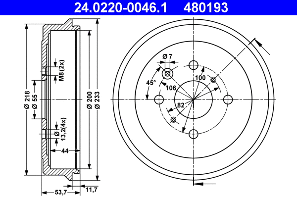 Brake Drum (24.0220-0046.1)