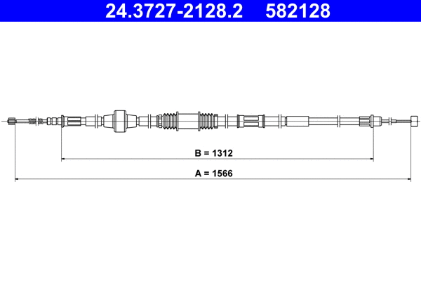 Cable Pull, parking brake (24.3727-2128.2)