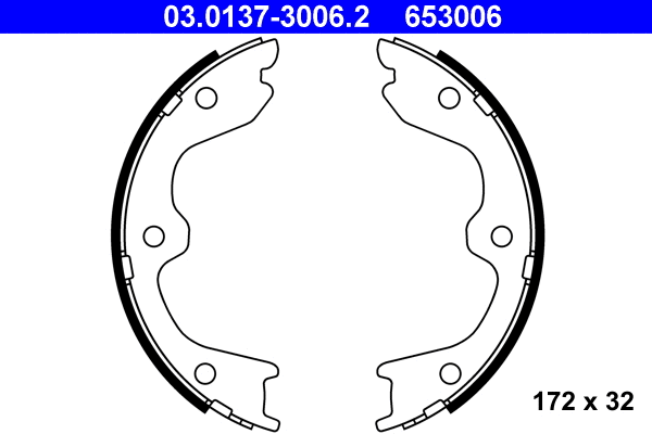 Brake Shoe Set, parking brake (03.0137-3006.2)