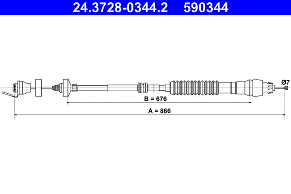 Cable Pull, clutch control (24.3728-0344.2)