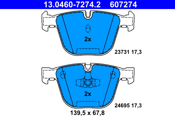 Brake Pad Set, disc brake (13.0460-7274.2)