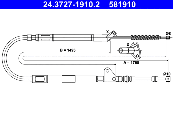 Cable Pull, parking brake (24.3727-1910.2)