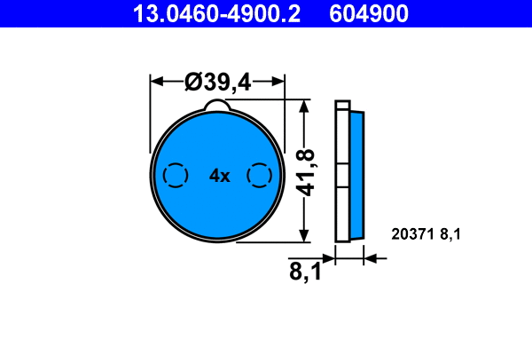 Brake Pad Set, disc brake (13.0460-4900.2)