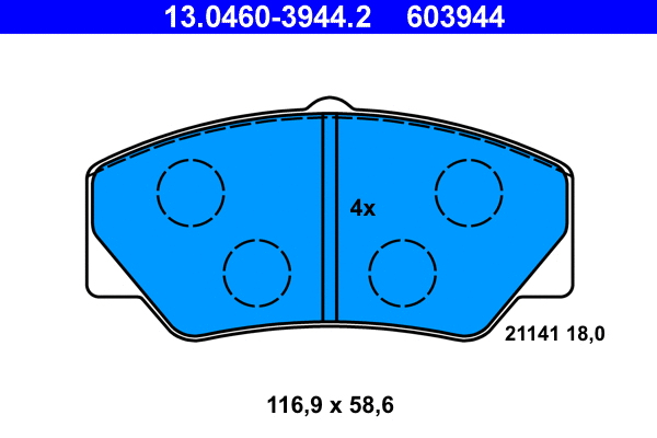 Brake Pad Set, disc brake (13.0460-3944.2)