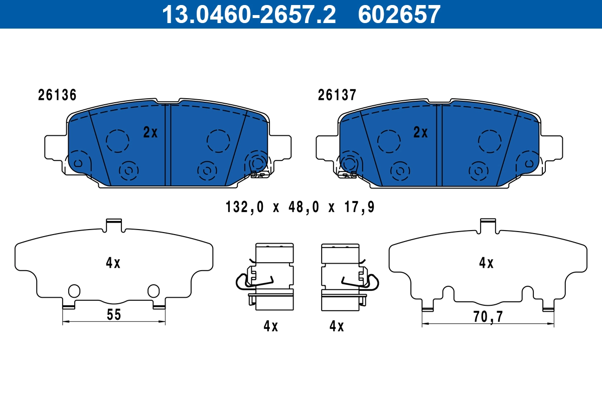 Brake Pad Set, disc brake (13.0460-2657.2)