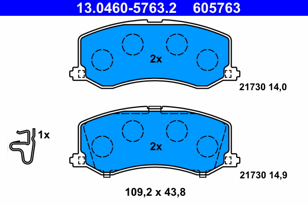 Brake Pad Set, disc brake (13.0460-5763.2)