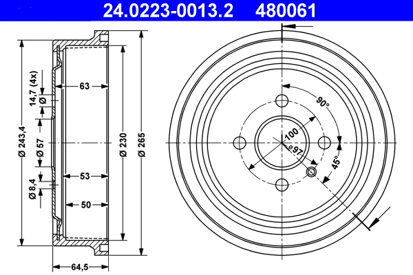 Brake Drum (24.0223-0013.2)