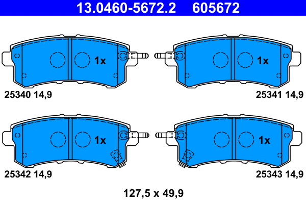 Brake Pad Set, disc brake (13.0460-5672.2)