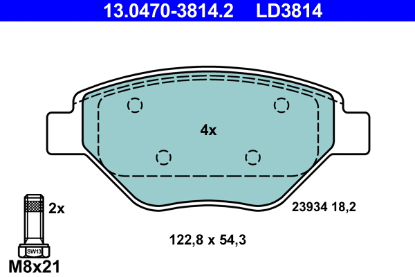 Brake Pad Set, disc brake (13.0470-3814.2)