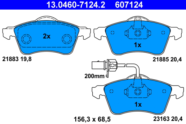 Brake Pad Set, disc brake (13.0460-7124.2)