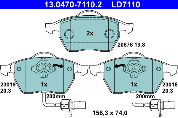 Brake Pad Set, disc brake (13.0470-7110.2)