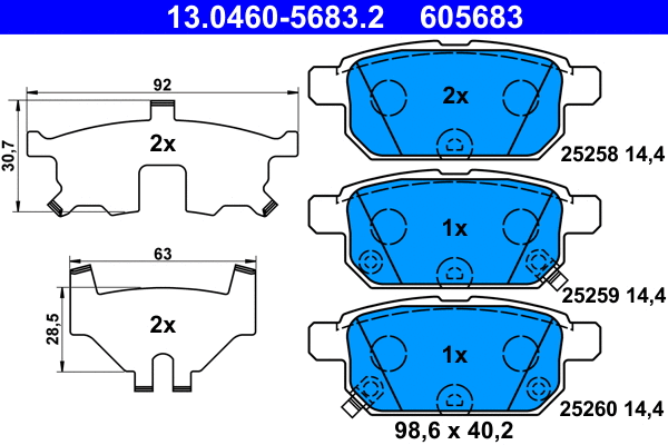 Brake Pad Set, disc brake (13.0460-5683.2)