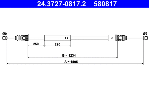 Cable Pull, parking brake (24.3727-0817.2)