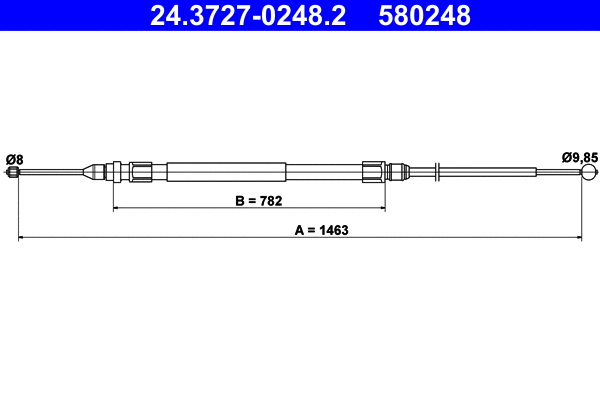 Cable Pull, parking brake (24.3727-0248.2)