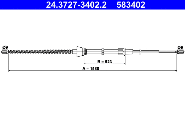 Cable Pull, parking brake (24.3727-3402.2)