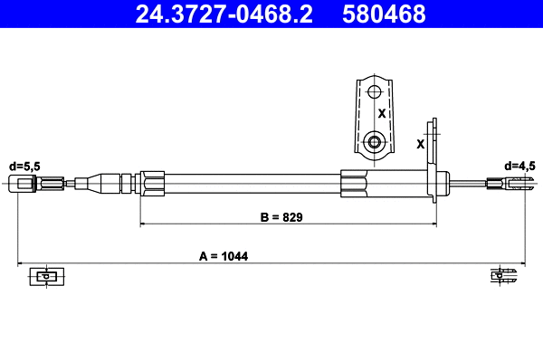 Cable Pull, parking brake (24.3727-0468.2)