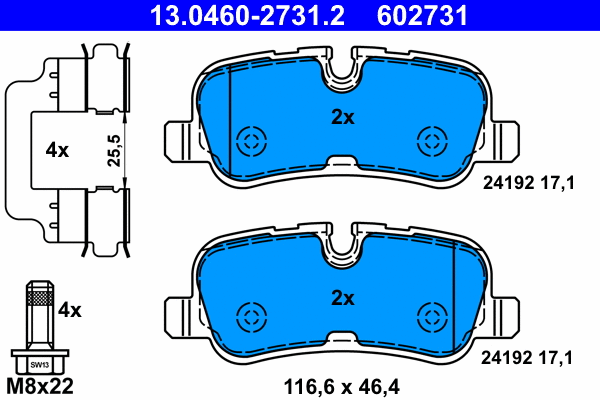 Brake Pad Set, disc brake (13.0460-2731.2)