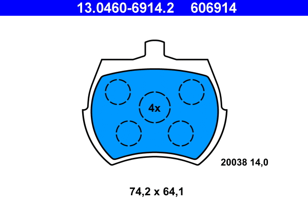 Brake Pad Set, disc brake (13.0460-6914.2)