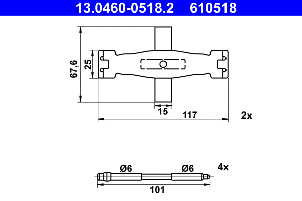 Accessory Kit, disc brake pad (13.0460-0518.2)