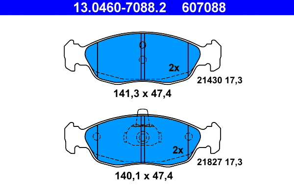 Brake Pad Set, disc brake (13.0460-7088.2)