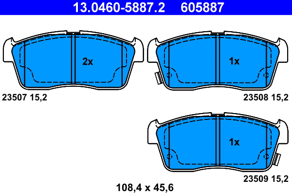 Brake Pad Set, disc brake (13.0460-5887.2)