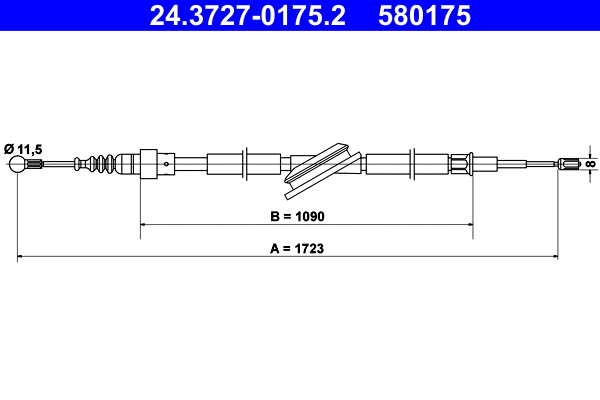 Cable Pull, parking brake (24.3727-0175.2)
